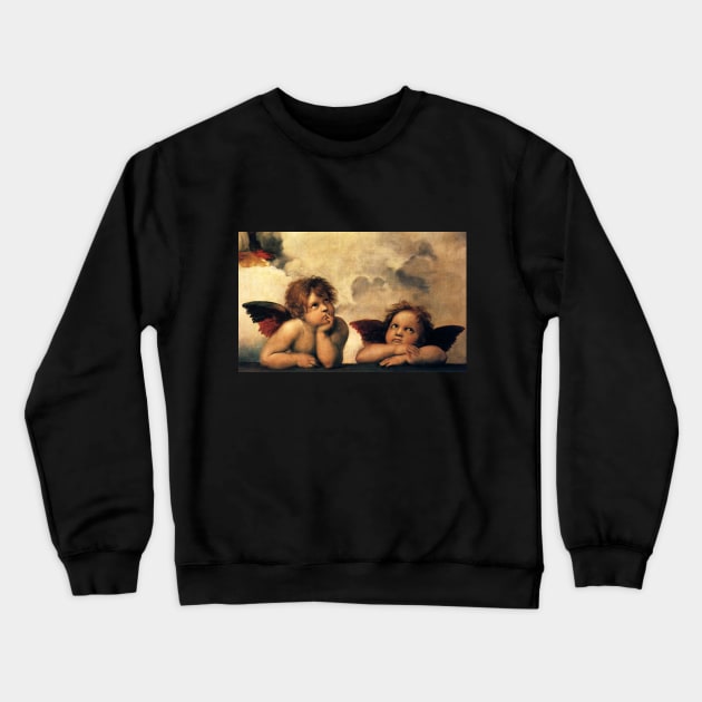 Sistine Madonna Angels by Raphael Crewneck Sweatshirt by MasterpieceCafe